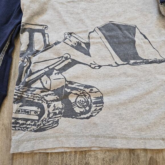 Hanna Andersson Long Sleeve Shirt Boys 110 US 5 Gray Construction Graphic Truck - Picture 2 of 4